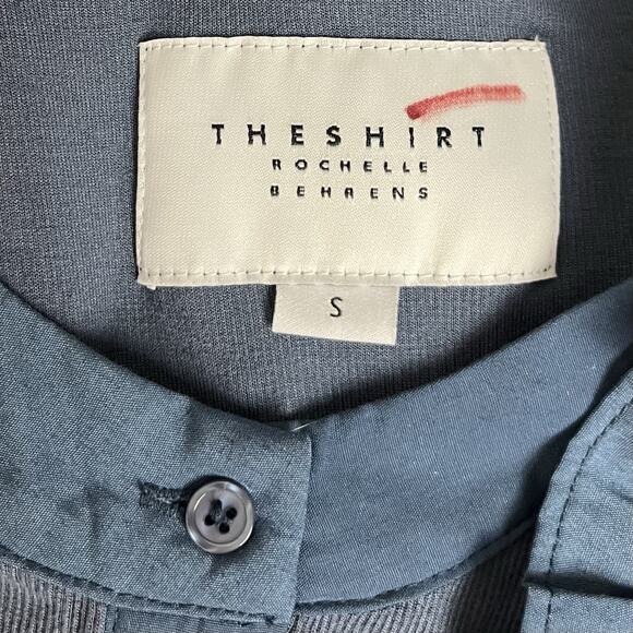 The Shirt Rochelle Behrens Blue Tiered Ruffle Dress Sleeveless Size Small - Picture 7 of 8